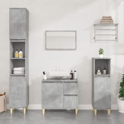 Ensemble d'armoires de salle de bain 3 pcs gris béton vidaXL