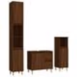 vidaXL Ensemble d'armoires de salle de bain 3 pcs chêne marron
