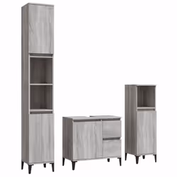VidaXL 3185549, Gris, Chêne, Métal, Bois, 650 mm, 330 mm, 600 mm, 3 pièce(s)