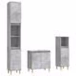 vidaXL Ensemble de meubles de salle de bain 3 pcs gris béton