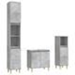 vidaXL Ensemble de meubles de salle de bain 3 pcs gris béton