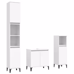 VidaXL 3185589, Blanc, Métal, Bois, 580 mm, 330 mm, 600 mm, 3 pièce(s)