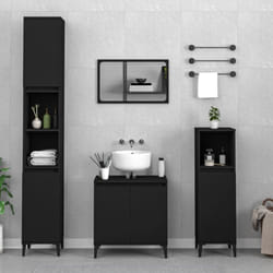 Vidaxl - Ensemble de meubles salle de bain 3 pcs noir bois d'ingénierie