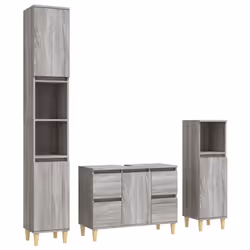 VidaXL 3185603, Gris, Chêne, Bois, 800 mm, 330 mm, 600 mm, 3 pièce(s)