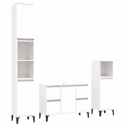 VidaXL 3185605, Blanc, Métal, Bois, 800 mm, 330 mm, 600 mm, 3 pièce(s)