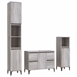 VidaXL 3185611, Gris, Chêne, Métal, Bois, 800 mm, 330 mm, 600 mm, 3 pièce(s)