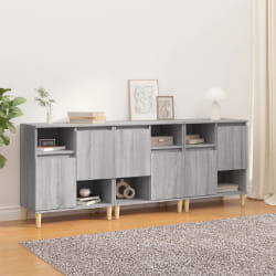 vidaXL Buffets 3 pcs sonoma gris 60x35x70 cm bois d'ingénierie