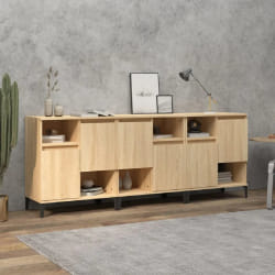 vidaXL Buffets 3 pcs chêne sonoma 60x35x70 cm bois d'ingénierie