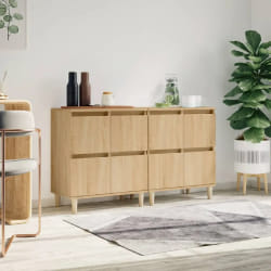 vidaXL Buffets 2 pcs Chêne sonoma 60x35x70 cm