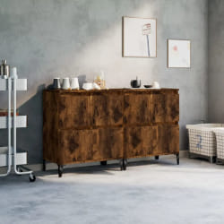 vidaXL Buffets 2 pcs 60x35x70 cm - Chêne fumé