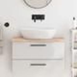 vidaXL Comptoir de salle de bain 80x40x2 cm bois massif non traité