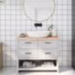 vidaXL Comptoir de salle de bain 100x30x(2-4)cm bois massif non traité