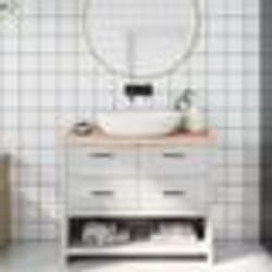 vidaXL Comptoir de salle de bain 100x30x(2-4)cm bois massif non traité