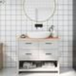 vidaXL Comptoir de salle de bain 100x40x2 cm bois massif non traité
