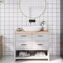 vidaXL Comptoir de salle de bain 100x40x(2-4)cm bois massif non traité