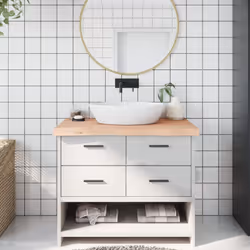 Vous envisagez de rénover vos comptoirs chez vous ? Ce comptoir de salle de bain en bois est un choix parfait ! Construction  ...