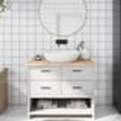 vidaXL Comptoir de salle de bain 100x60x2 cm bois massif non traité