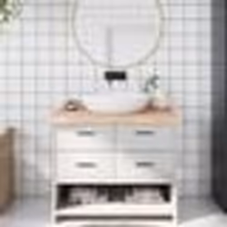 vidaXL Comptoir de salle de bain 100x60x(2-6)cm bois massif non traité