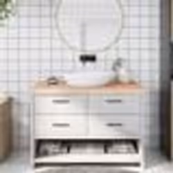 vidaXL Comptoir de salle de bain 120x50x(2-6)cm bois massif non traité