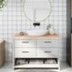 vidaXL Comptoir de salle de bain 120x50x(2-6)cm bois massif non traité