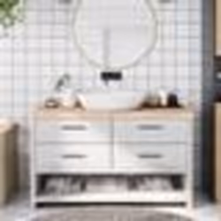 vidaXL Comptoir de salle de bain 140x60x(2-6)cm bois massif non traité