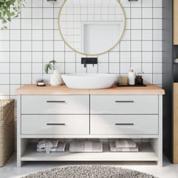 Vidaxl - Comptoir de salle de bain 160x60x(2 6)cm bois massif non traité