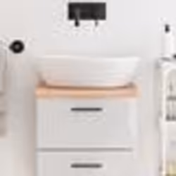 vidaXL Comptoir de salle de bain marron 40x40x(2-4) cm bois traité
