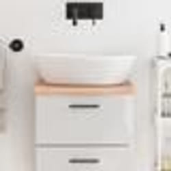 vidaXL Comptoir de salle de bain marron 40x40x(2-4) cm bois traité