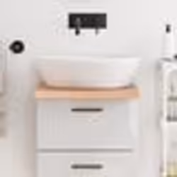 vidaXL Comptoir de salle de bain marron 40x50x(2-4) cm bois traité