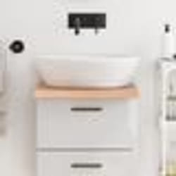 vidaXL Comptoir de salle de bain marron 40x50x(2-4) cm bois traité