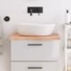 vidaXL Comptoir de salle de bain marron 60x50x(2-4) cm bois traité