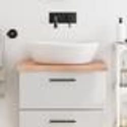 vidaXL Comptoir de salle de bain marron 60x50x(2-4) cm bois traité