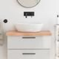 vidaXL Comptoir de salle de bain marron 80x60x(2-6) cm bois traité