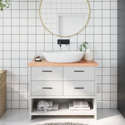 vidaXL Comptoir de salle de bain marron 100x30x(2-4) cm bois traité