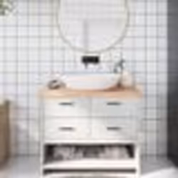 vidaXL Comptoir de salle de bain marron 100x40x(2-4) cm bois traité