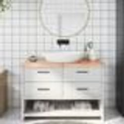 vidaXL Comptoir de salle de bain marron 120x40x(2-4) cm bois traité
