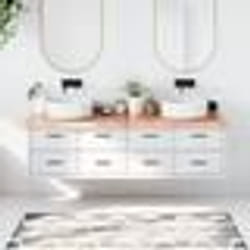 vidaXL Comptoir de salle de bain marron 180x40x(2-6) cm bois traité