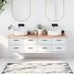 vidaXL Comptoir de salle de bain marron 180x50x(2-4) cm bois traité