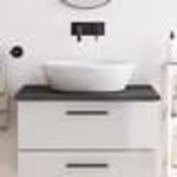 vidaXL Comptoir de salle de bain marron foncé 80x50x2 cm bois traité