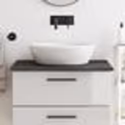 vidaXL Comptoir de salle de bain marron foncé 80x60x2 cm bois traité