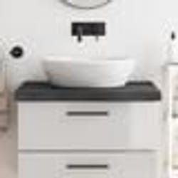 vidaXL Comptoir de salle de bain marron foncé bois massif traité