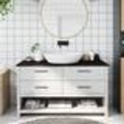 vidaXL Comptoir de salle de bain marron foncé 100x40x2 cm bois traité