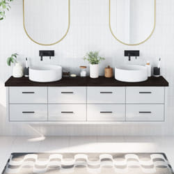 Vidaxl - Comptoir de salle de bain marron foncé bois massif traité