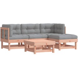 vidaXL Salon de jardin 5 pcs avec coussins bois massif douglas