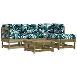 Vidaxl - Salon de jardin 5 pcs avec coussins bois de pin imprégné