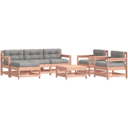 Vidaxl - Salon de jardin 7 pcs avec coussins bois massif douglas