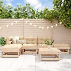 vidaXL Salon de jardin 6 pcs avec coussins bois massif