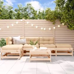Ce salon de jardin en bois, qui se démarque par son design à lattes et ses coussins moelleux, sera un excellent supplément à  ...