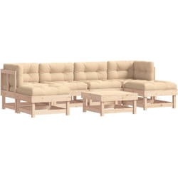 Salon de jardin 7 pcs avec coussins bois massif vidaXL
