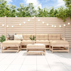 Vidaxl - Salon de jardin 7 pcs avec coussins bois massif